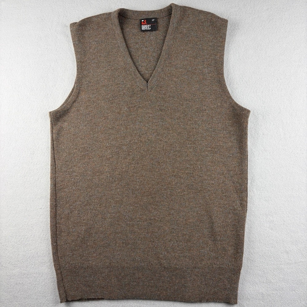 Robert Bruce Vintage Sweater Vest Brown Large Tall Made USA